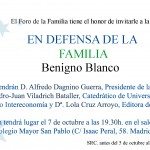 Presentacion del libro de Benigno Blanco "En defensa de la familia", 7 de Octubre 1